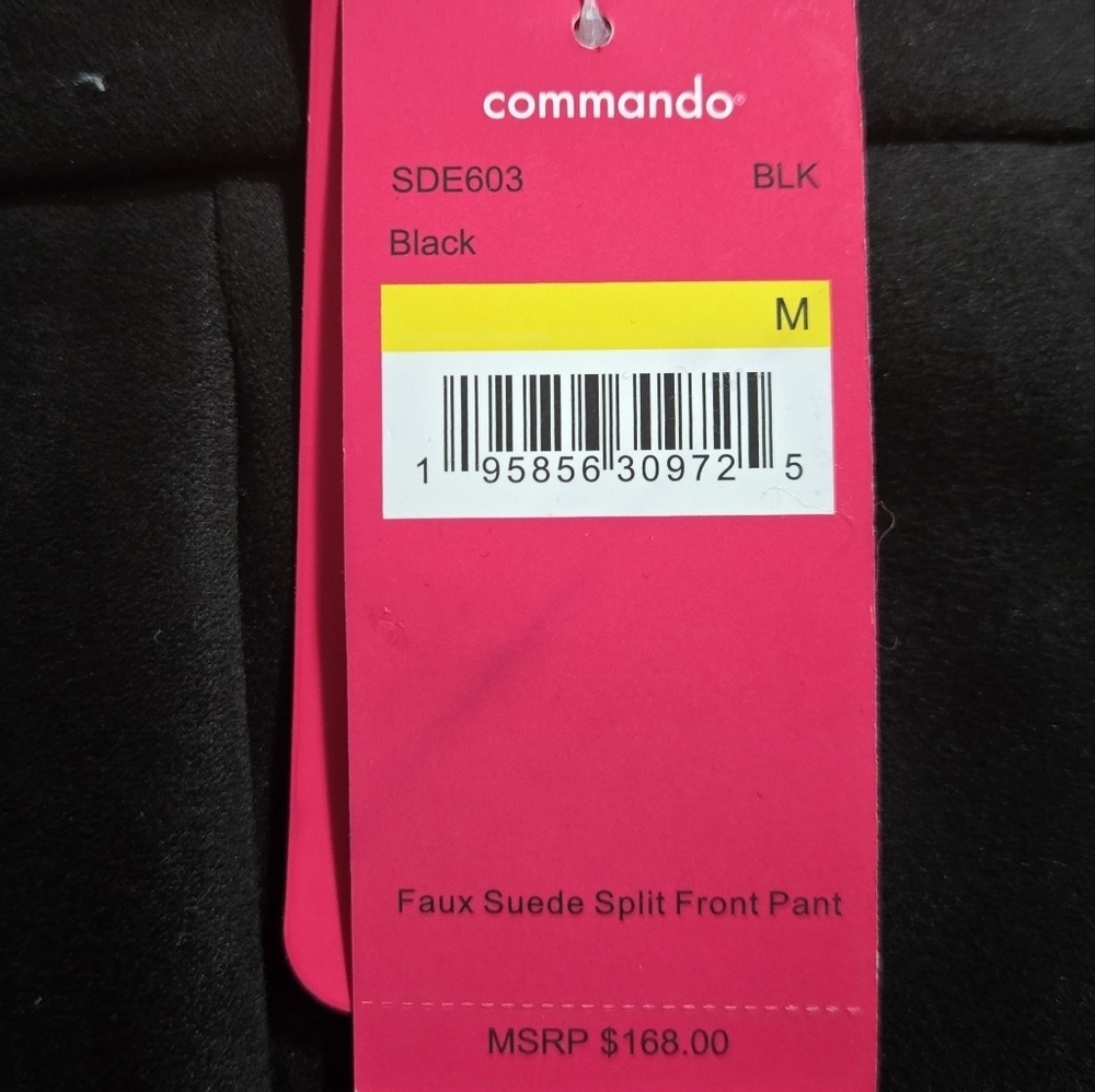 Nwt Commando Faux Suede Black Split Front Pant Size Medium - Picture 10 of 10